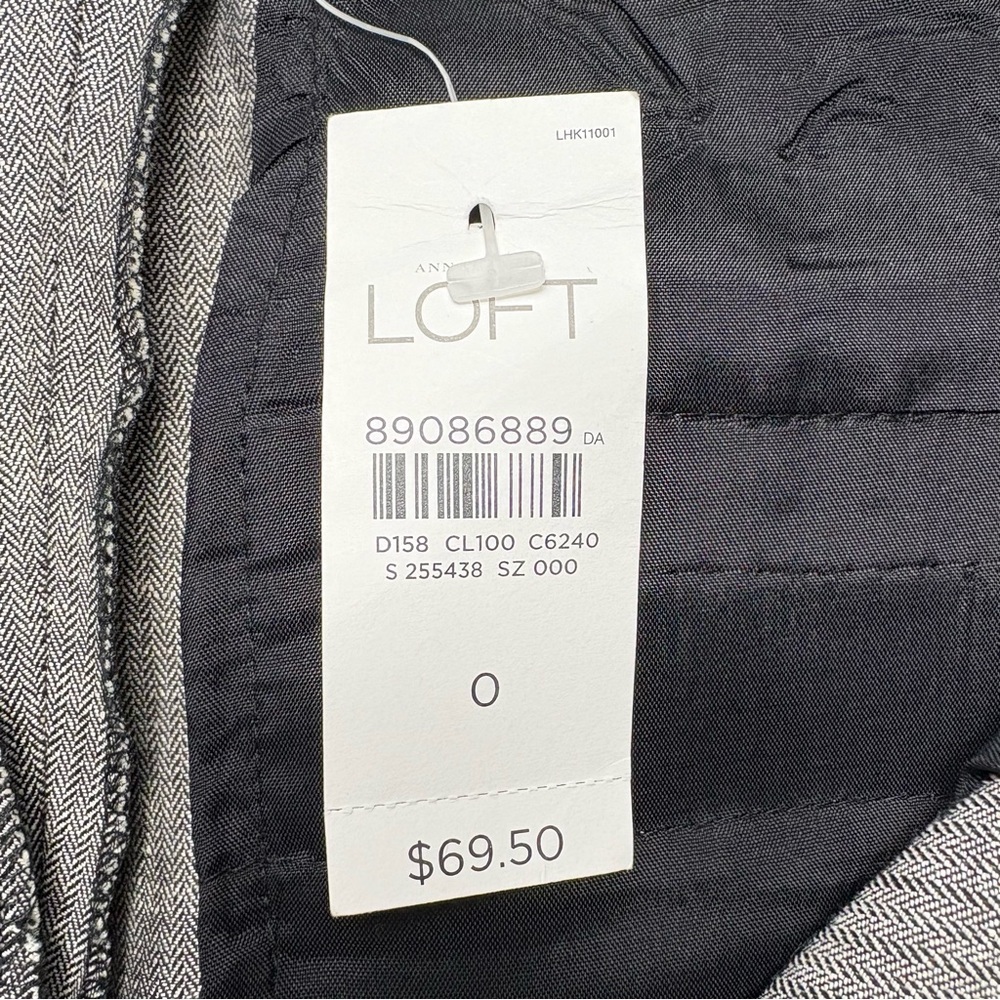 NWT Ann Taylor LOFT Marissa Fit Linen Blend Straight Pants 0 Heathered Gray - Picture 11 of 11